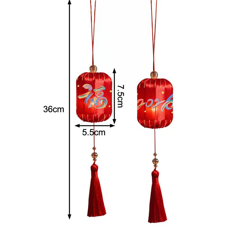 Horse Year Chinese Hanging Lanterns Glowing Handmade 2026 New Year Lanterns Cloth With Tassel Portable Lanterns Outdoor 1PC