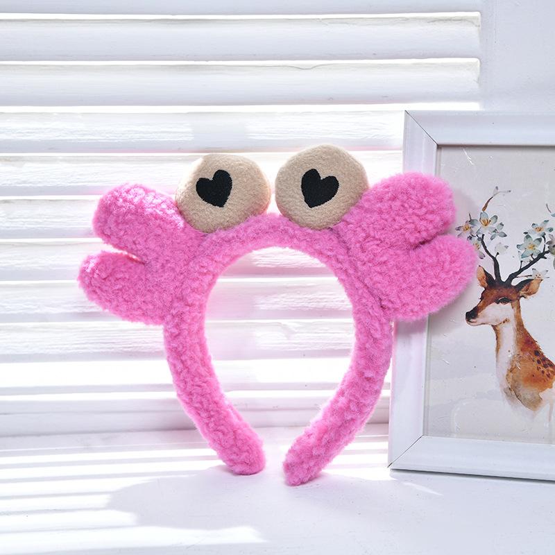 

Милый краб большие глаза розовый синий желтый красный зеленый оранжевый нескользящий пушистый обруч для волос повязки на голову головной убор для женщин