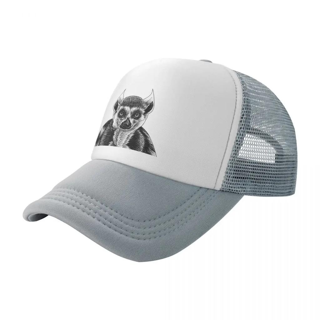 Ring Tailed Lemur  Ink Illustration Baseball Cap Beach Outing Sailor Cap for Men Hat Baseball Cap Kids Hat Mens Tennis Womens