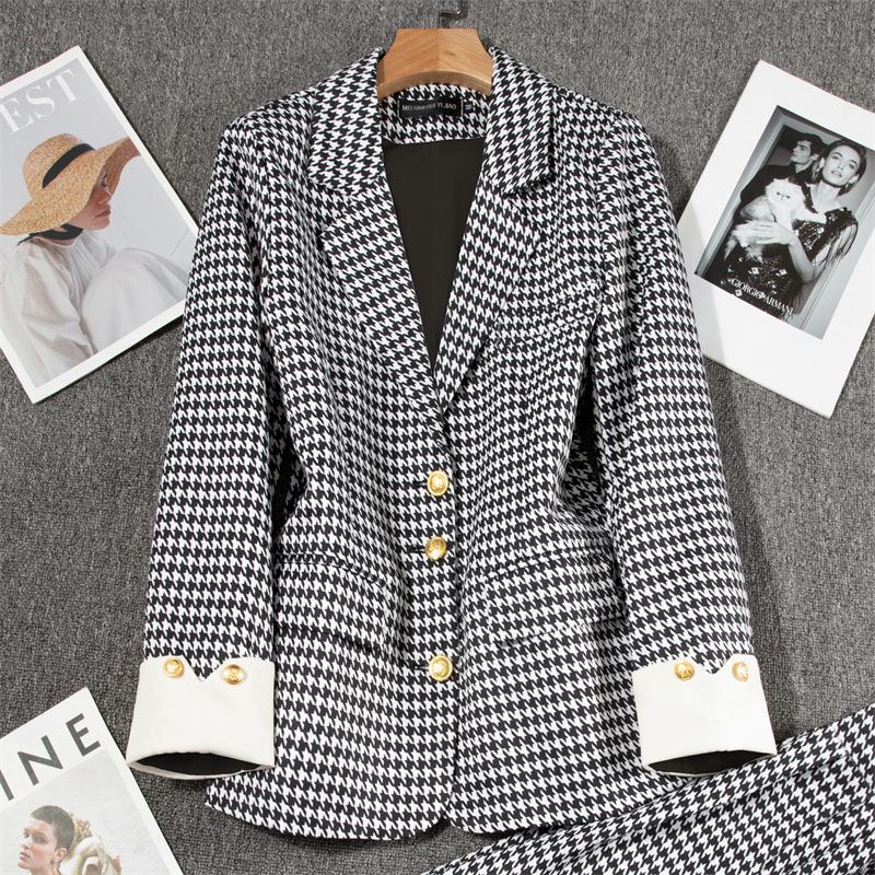 2026 Spring High-End Women's Blue Chic Suit Jacket - Korean Style