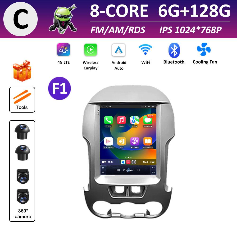 9.7 Inch Touch Screen Car Video for Ford Ranger 2012 2013 2014 - 2015 Radio Player Cooling Fan Wireless Carplay Head Unit WIFI