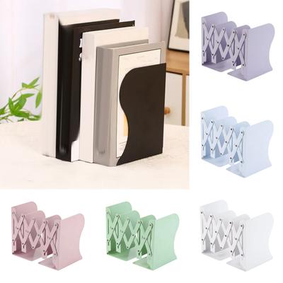 Retractable Bookend Adjustable Desk Book Holder with Non-Slip Base Metal Bracket for Office Home Study