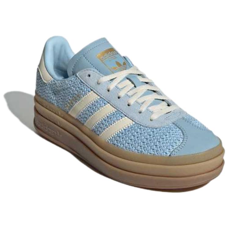 Adidas  Gazelle Bold Clear Sky Cream Women Sneakers Blue Sand-Strata Cream-White JS3899