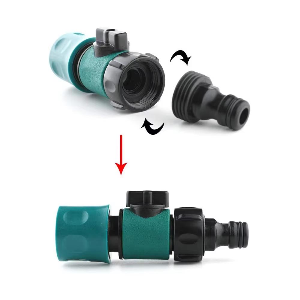 Plastic Valve with Quick Connector for Agriculture Garden Watering Prolong Hose Irrigation Pipe Fittings Hose Adapter Switch