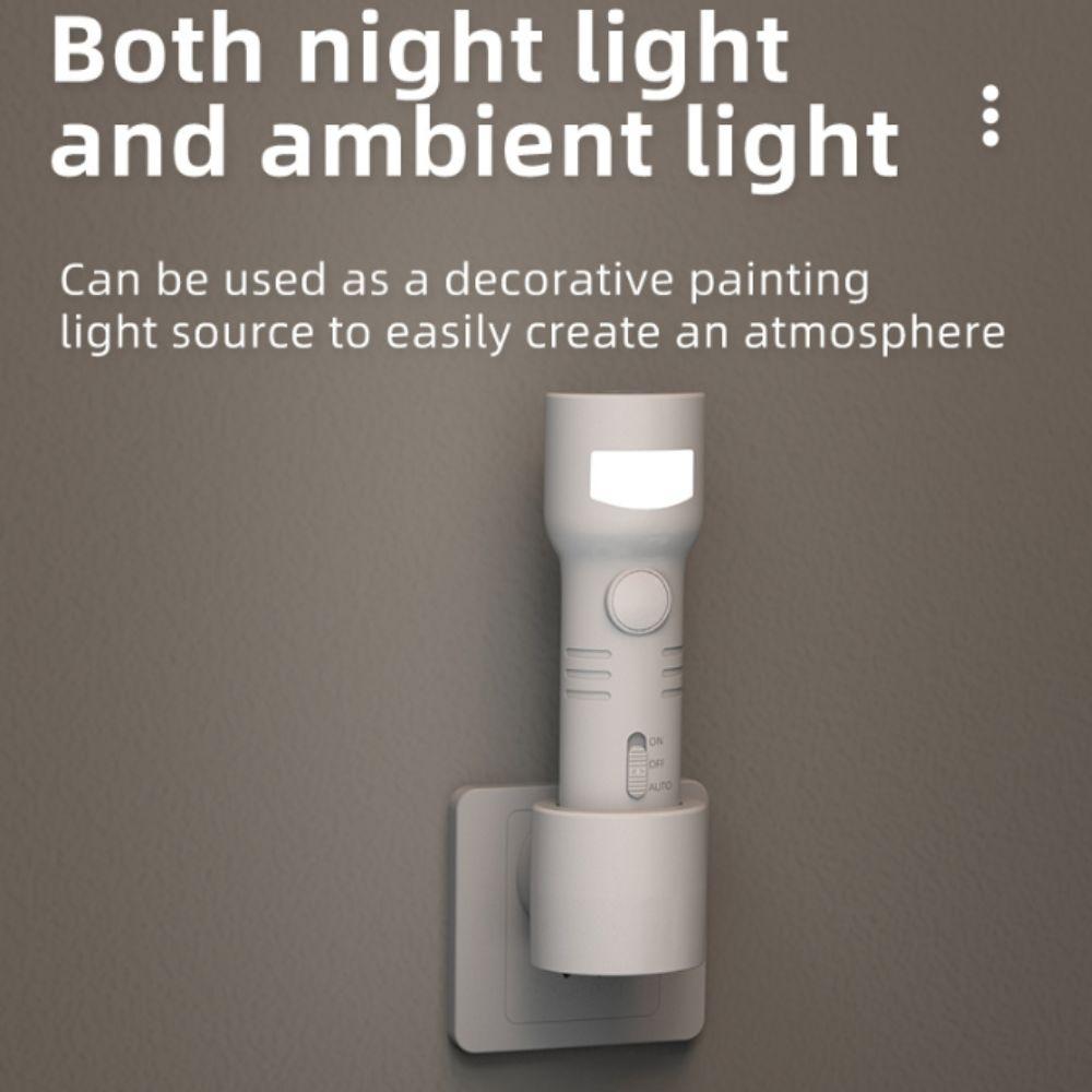 Auto Dim Portable Flashlight Dusk To Dawn Sensor 4000K RGB Motion Sensor Night Light 2 in 1 Function Plug In Design