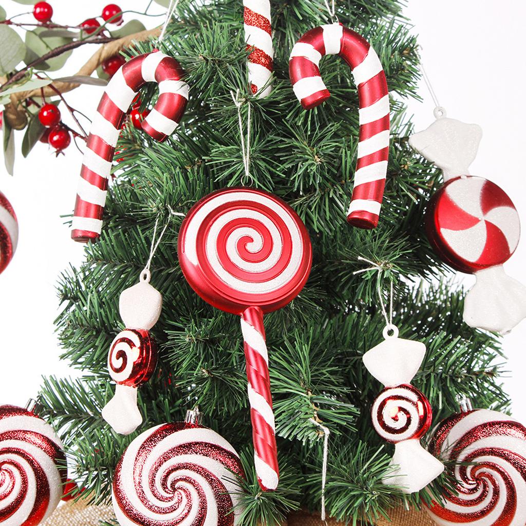 Xmas Tree Candy Decor PVC Material Classical Hanging Candy Ornaments for Holiday Party 5 Candies