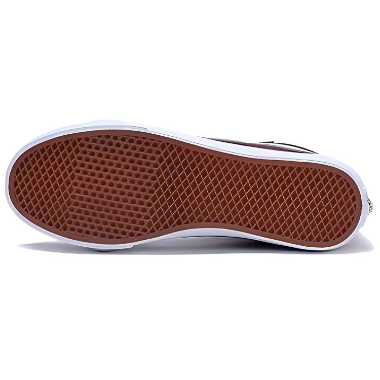 Vans Sk8 Slim Fabric Two-Layer Cowhide Waterproof Shockproof Wear-Resistant High-Top Skate Shoes Women Sneakers Burgundy VN0A32R2LV6