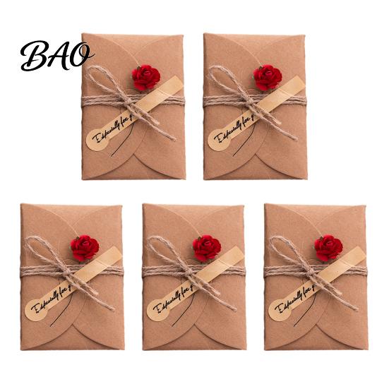Creative Gift Wrapping Accessories 5Pcs DIY Dried Flower Greeting Cards, Handmade Note Cards with Artificial Flowers, Jute Twine Exquisite Holiday