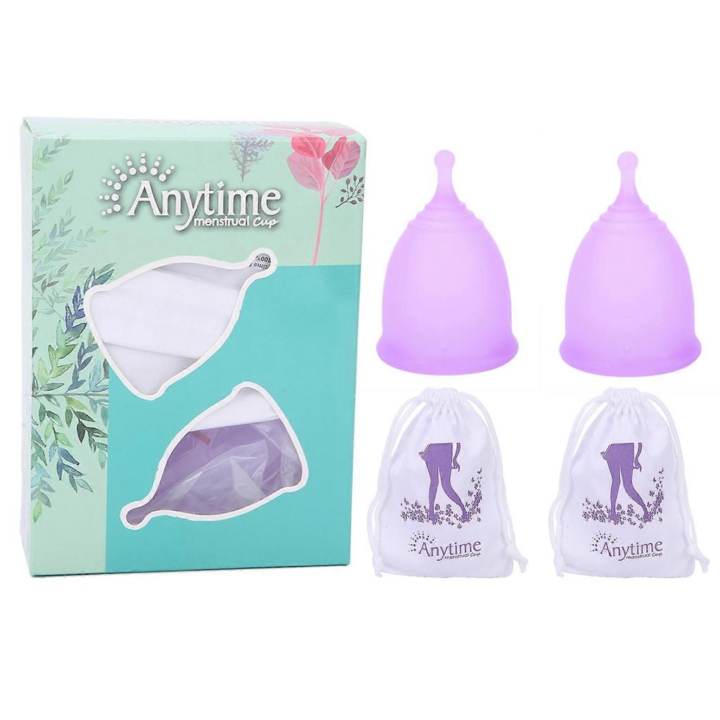 2pcs Silicone Menstrual Cup Women Soft Reusable Period Cup Female Body Care ToolS