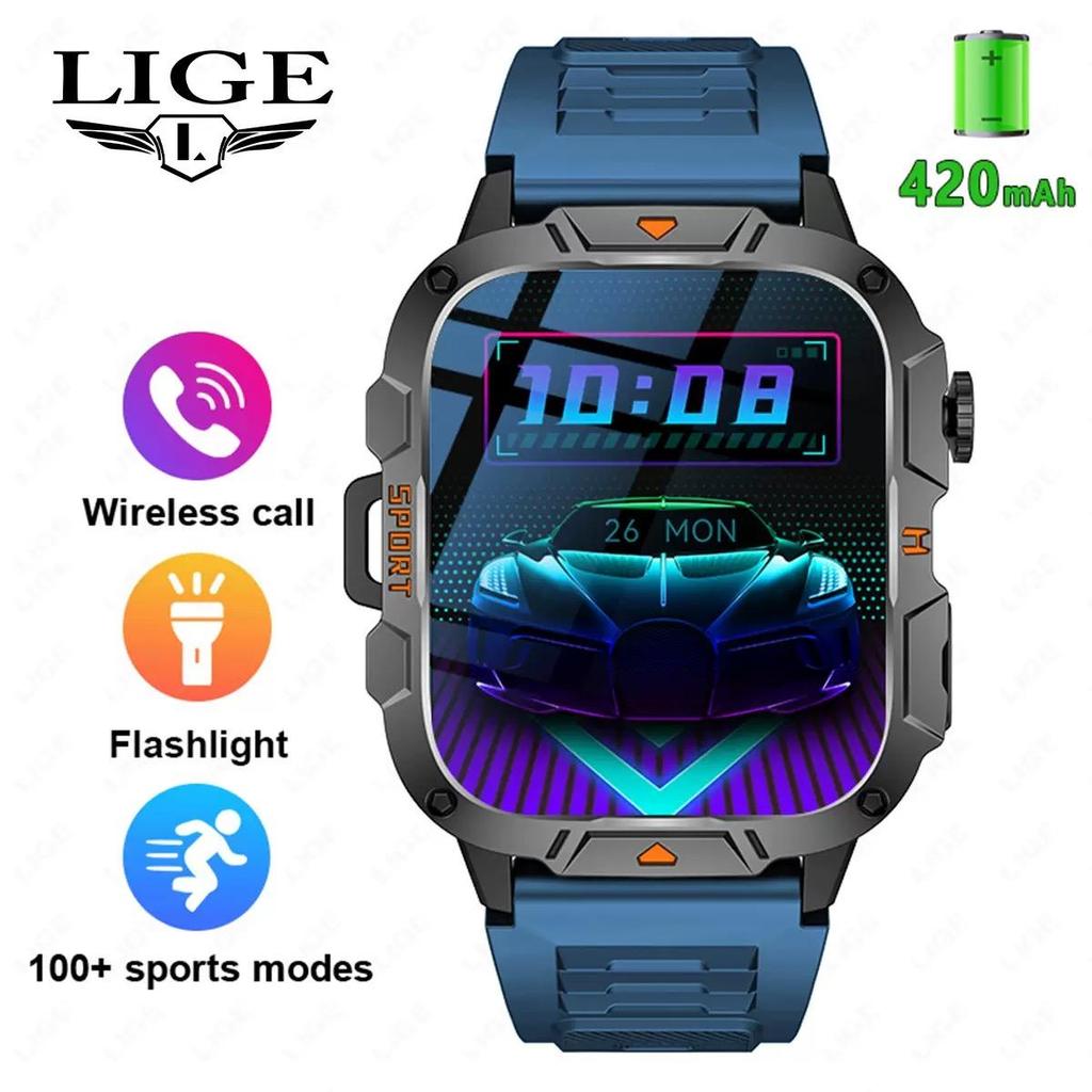 New Rugged Military GPS SmartWatch Men AMOLED HD Screen Heart Rate Bluetooth Call Waterproof Outdoor Smart Watch 2025