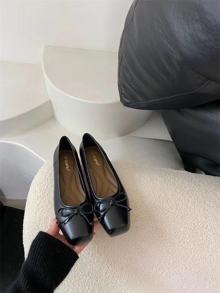 Rundspitzige Niedrig geschnittene High Heels - Neuer Stil Flache Vielseitige Basisschuhe