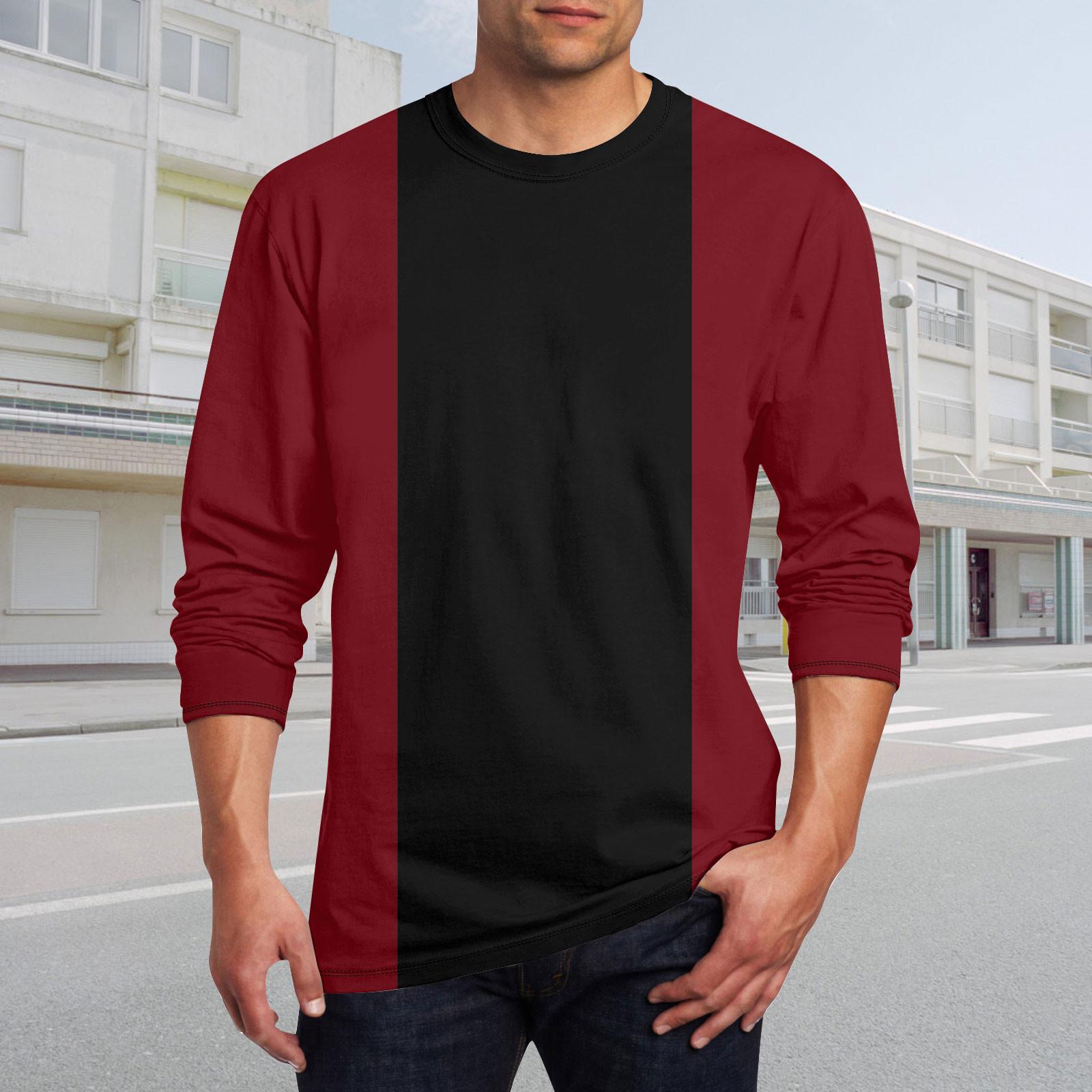 

Муж. Футболка Круглый вырез Одежда Одежда На открытом воздухе Длинный рукав С принтом Модельер Винтаж XXXL чёрный