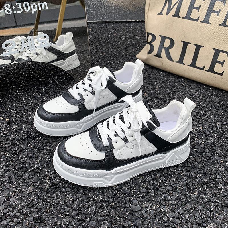 

Little white shoes women s shoes spring 2025 new casual ins trendy and versatile student sports thick-soled heightening board shoes 35 чёрный