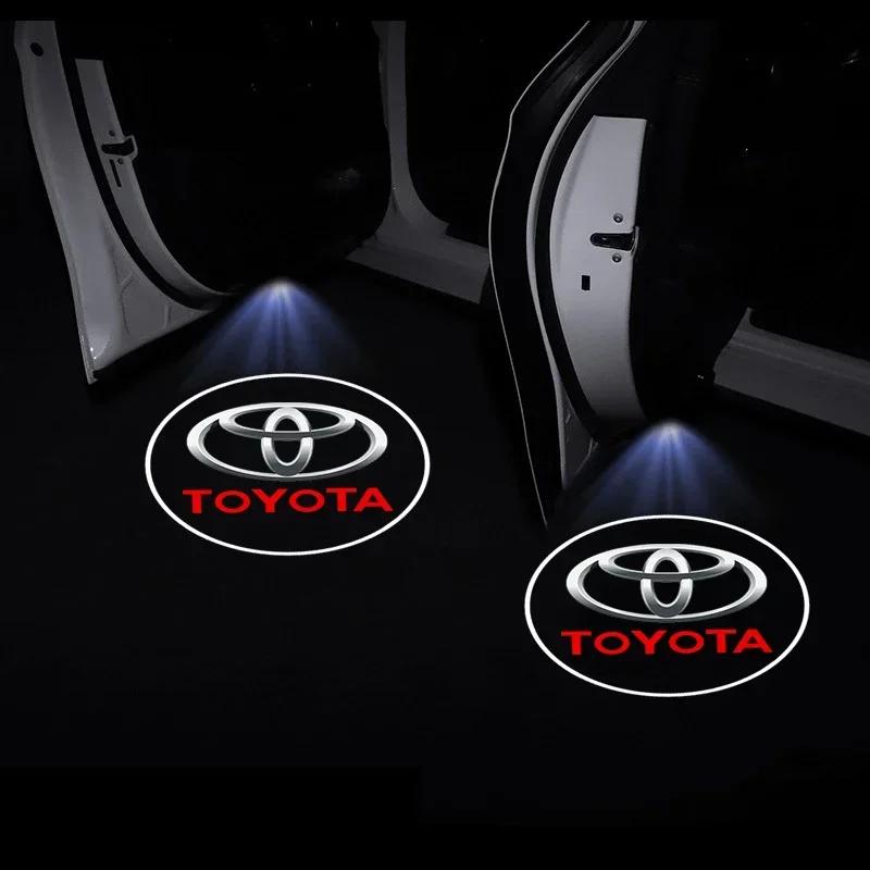 1/2pcs LED Car Door Courtesy Light Projector Welcome Lamp Car Badge for Toyota TRD GR Chr Corolla Yaris Rav4 E150 E120 Land Cruiser 200