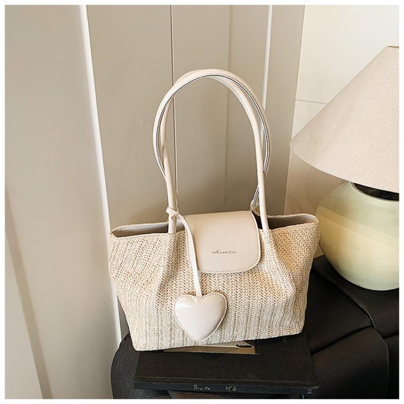 

Женская сумка-тоут большой вместимости, новая летняя плетеная соломенная сумка, на плечо, для отдыха, пляжная сумка белый