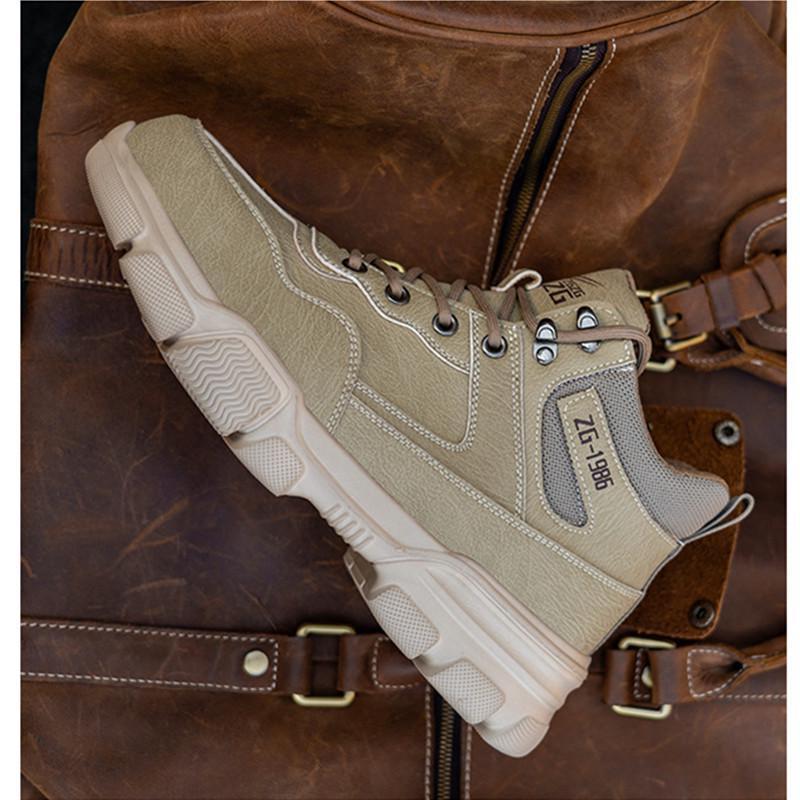 High Top Safety Shoes Men's Lightweight Steel Toe Work Boots Wear-resistant Protective Shoes
