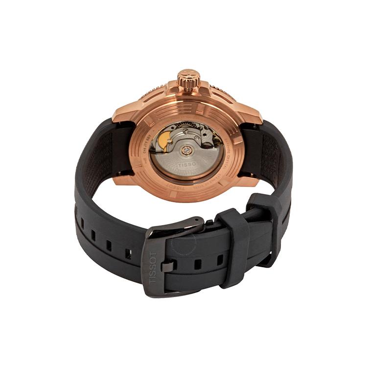 Tissot Zeester Collectie Automatisch Mechanisch Uurwerk Herenhorloges Horloge 43mm Zwarte Wijzerplaat T120.407.37.051.01