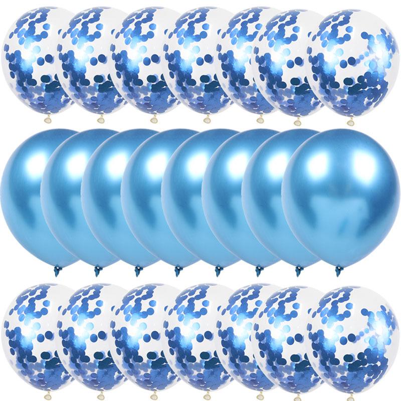 Sequin Metal and Latex Balloon Set for Birthday Party Decorations
