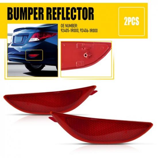Комплект задних отражателей бампера для Hyundai Accent Sedan 2012 2013 2014 2015 2016 2017