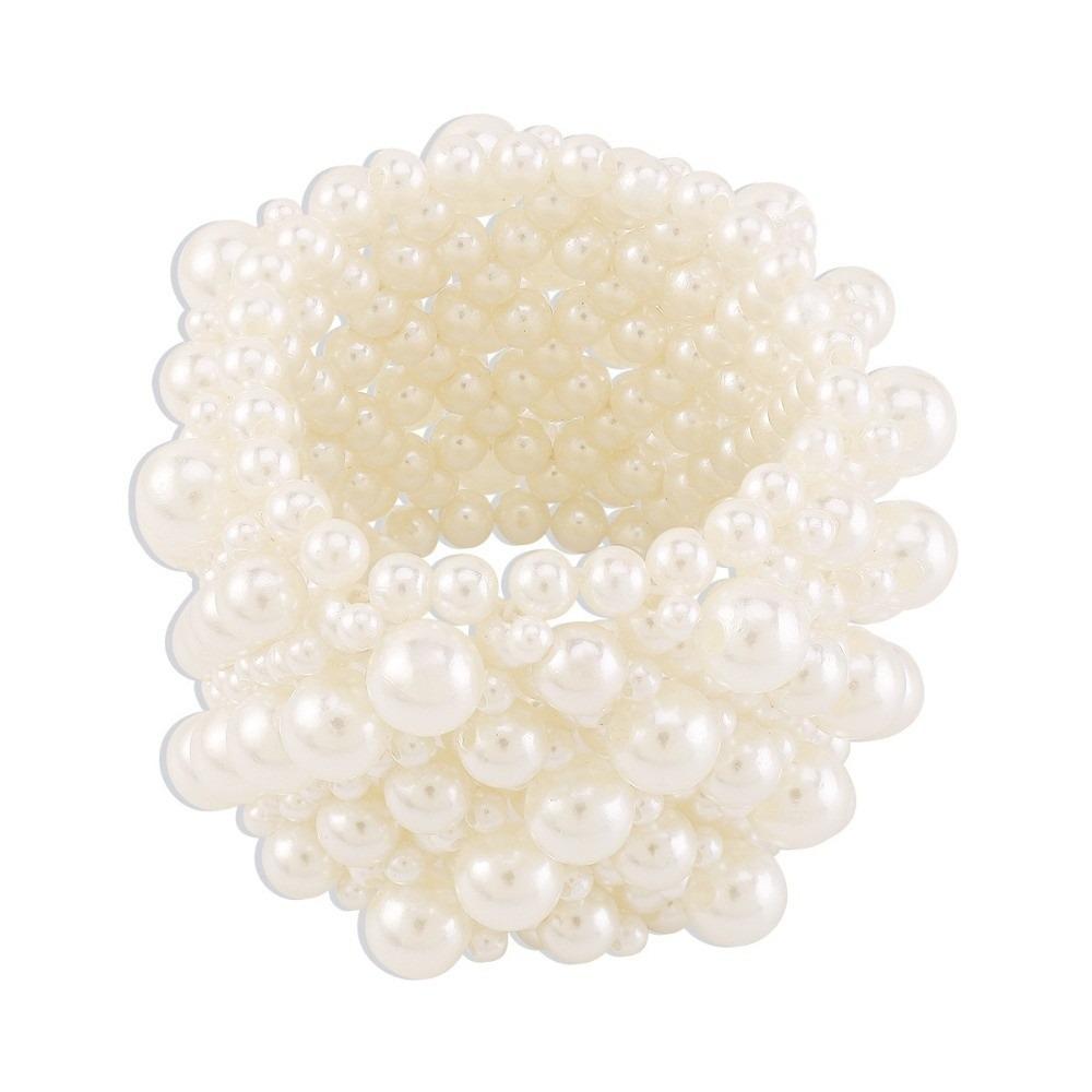 Baroque Pearls Bracelet Elastic Wide Bangle Minority Women Bracelet  Gift