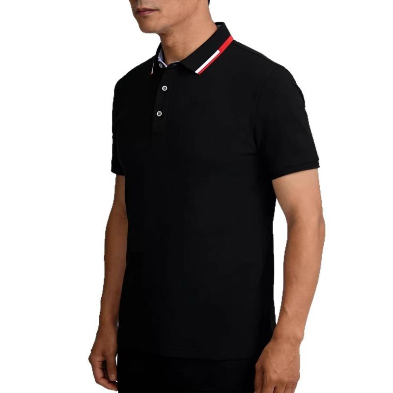 Men Contrast Collar Short Sleeve Polo Shirt Casual Top