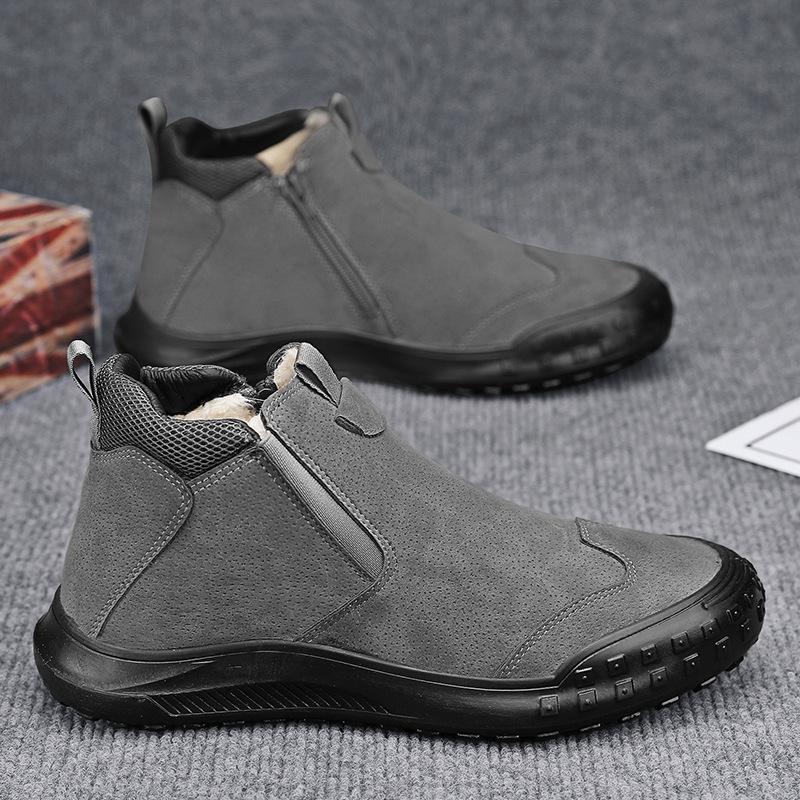 Outdoor Leather Men Sneakers Slip On Casual Shoes Men Walking Shoes Men Loafers Comfortable Hiking Footwear Lightweight 2024