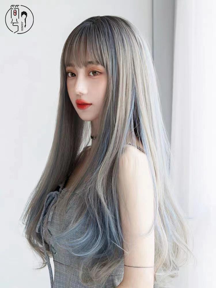 Dámská dlouhá kudrnatá paruka s přirozenými melíry a stylem hruškového květu