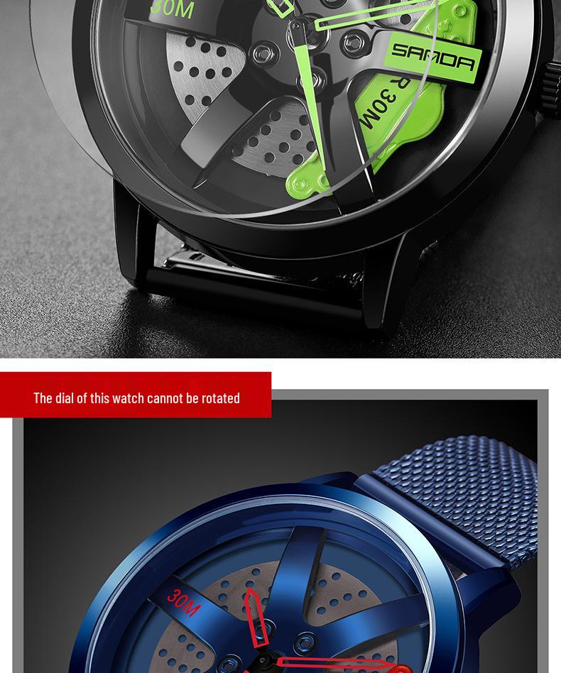 Sanda Men's Trendy Skeleton Dial Quartz Watch - Waterproof and Stylish Casual Wristwatch