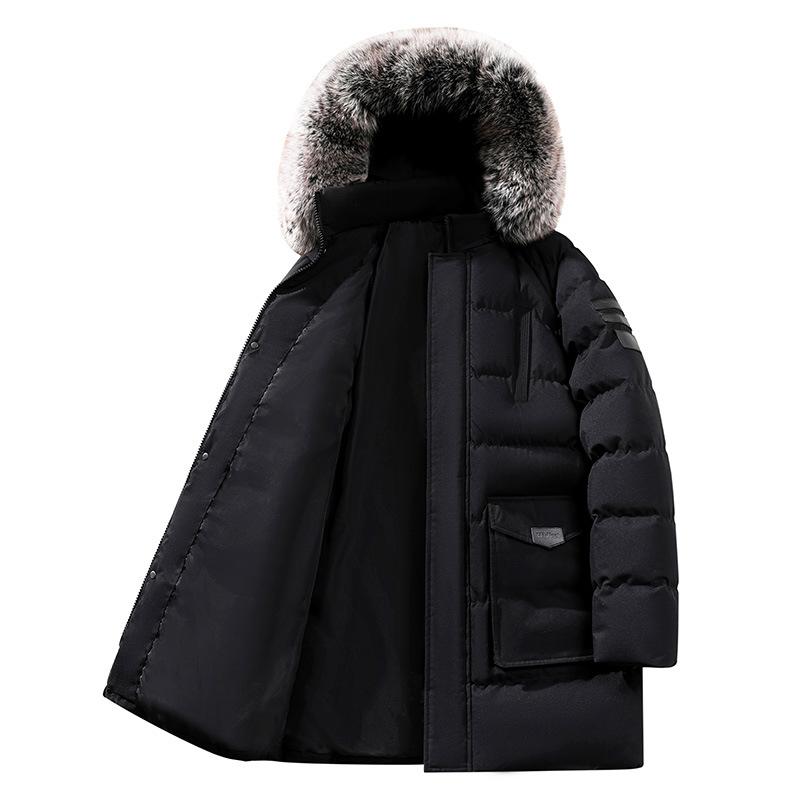 

Winter Hooded Detachable Mid Length Cotton Jacket, High-quality Men s Style 8XL чёрный