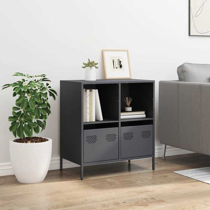 VidaXL Buffet anthracite 68x39x73,5 cm acier laminé à froid, meuble de rangement, meuble de rangement de cuisine, meuble de 851360