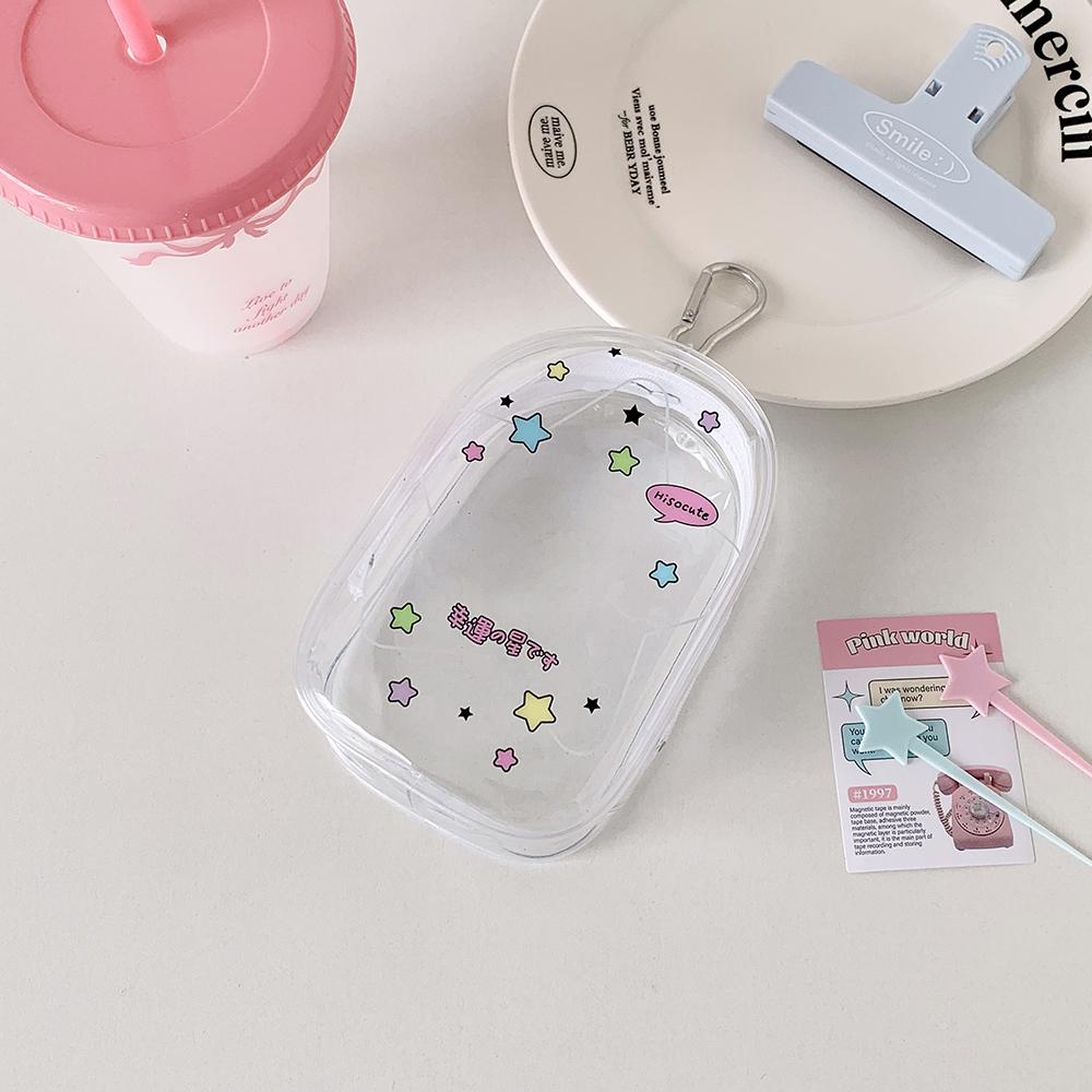 Transparente PVC-Puppen-Aufbewahrungstaschen für 13cm Spielzeug-Display INS-Stil Cartoon-Aufbewahrungstasche mit Kette Niedlicher Mädchen-Taschenanhänger 2025 Neu