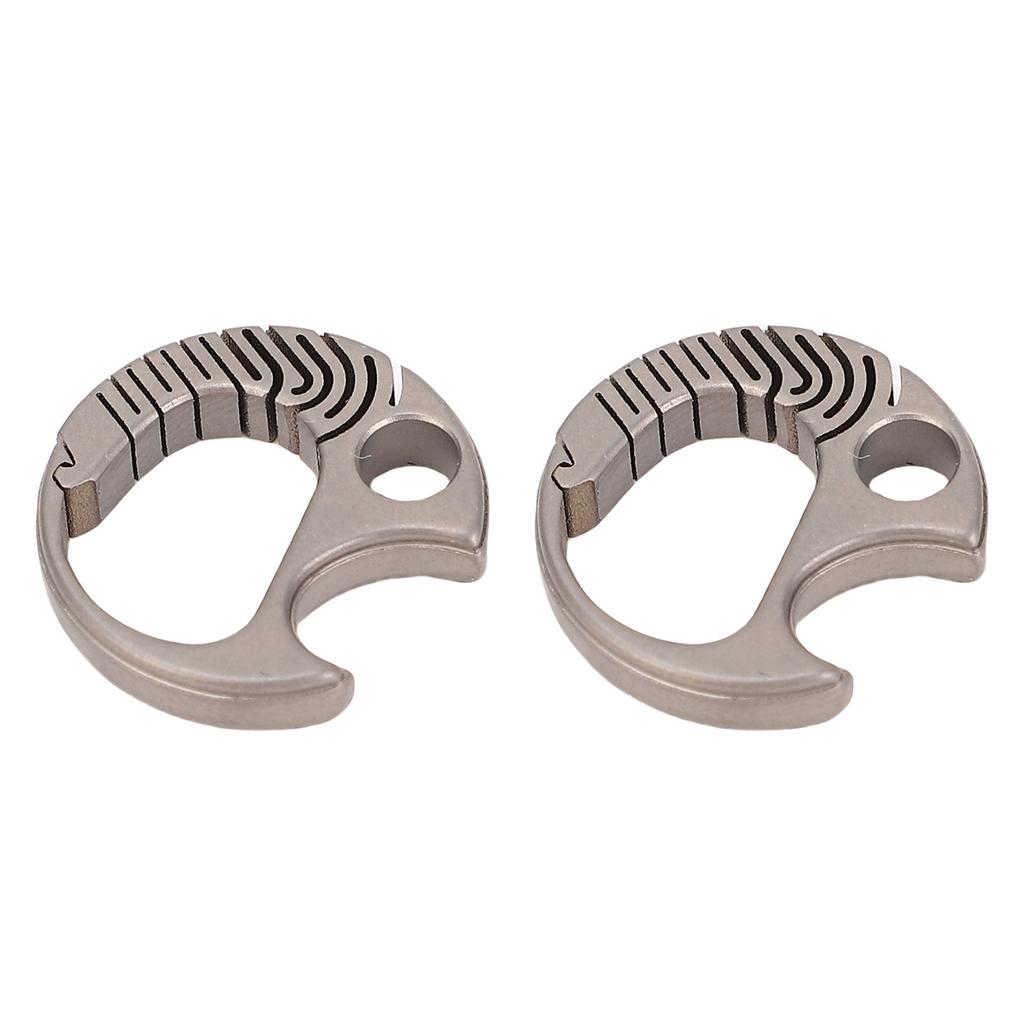 2pcs Portable Ti Alloy Keychain Bottle Opener Outdoor Keyring Buckle Key Holder for Camping Hiking