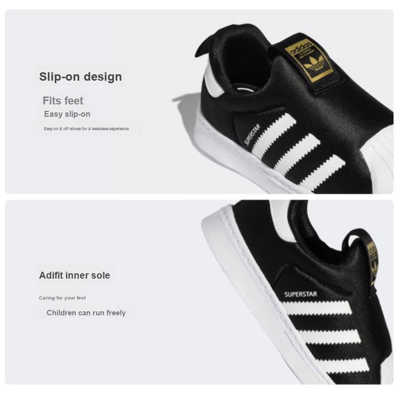 adidas Superstar 360 J Black White Kids Sneakers Core-Black Cloud-White Gold-Metallic GX3231