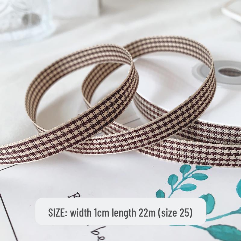 10mm kariertes Satinband für Haaraccessoires, Schleifen, Geschenkboxen & Bastelarbeiten