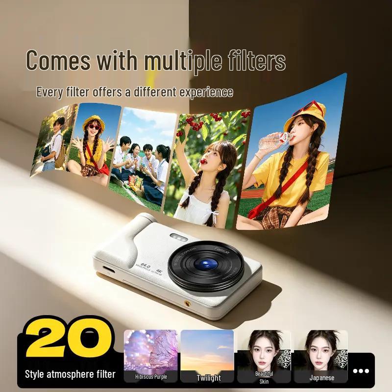 FAMUE HD CCD Digital Camera - Retro Vlogging Selfie Camera (CN Version)