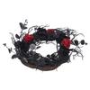 Halloween Wreath Dead Black ABS Artificial Branches Design with Red Flower Door Wreath Garland for Decoration