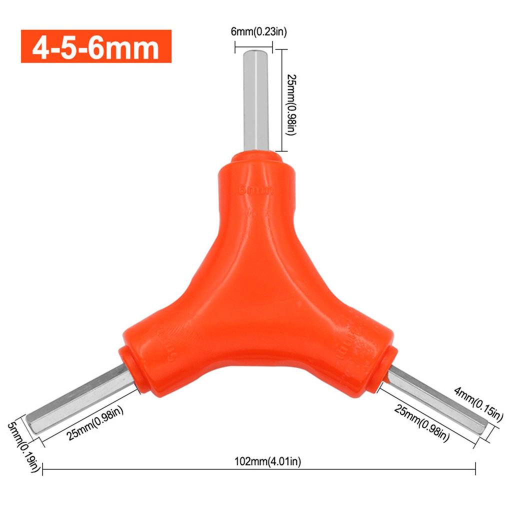 Spanner Trigeminal Hex Key 2.5/3/4/5/6/8mm Chrome Vanadium Steel