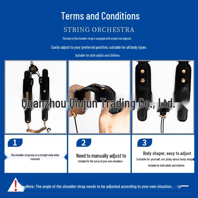 Adjustable Leather Double Shoulder Saxophone Strap for Alto, Tenor & Soprano - Suitable for Adults & Children