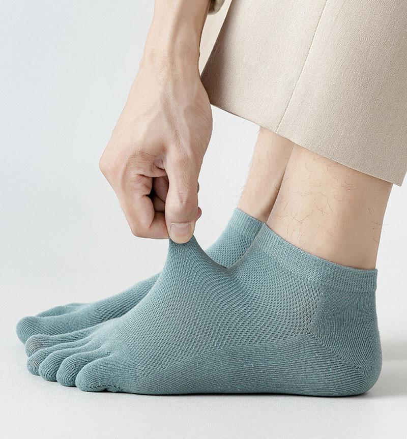 Short Five Finger Socks For Men Spring Summer Thin Sweat-absorbing Ankle Socks Sports Running Split Toe Socks Cotton 5 toe Socks