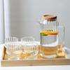 Vertical Pattern Water Bottle Large Capacity High Temperature Resistant High Borosilicate Glass Cold Water Bottle