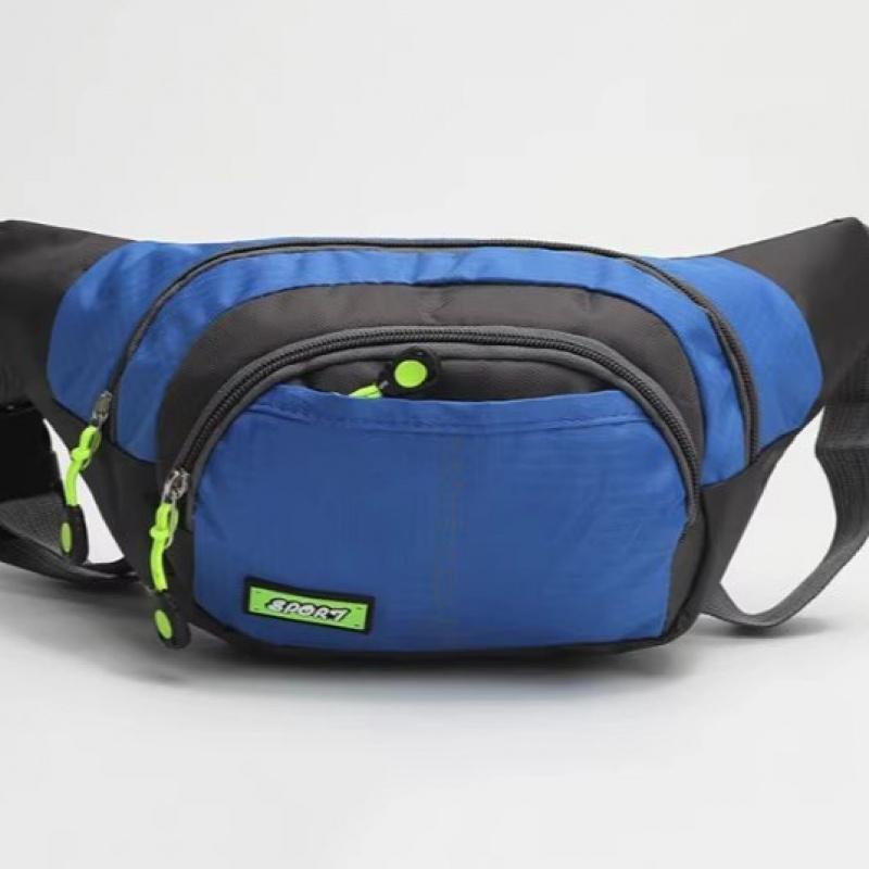 Nylon Waist Bag With Adjustable Belt, Multi Pocket Crossbody Chest Pack For Travel, Running, Walking, Outdoor Storage, Men And Women
