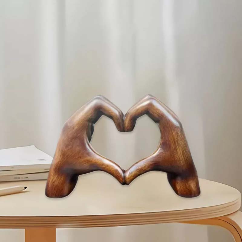 Heart Hands Ornament Love Hand Gesture Statues for Bookshelf Table Sculpture