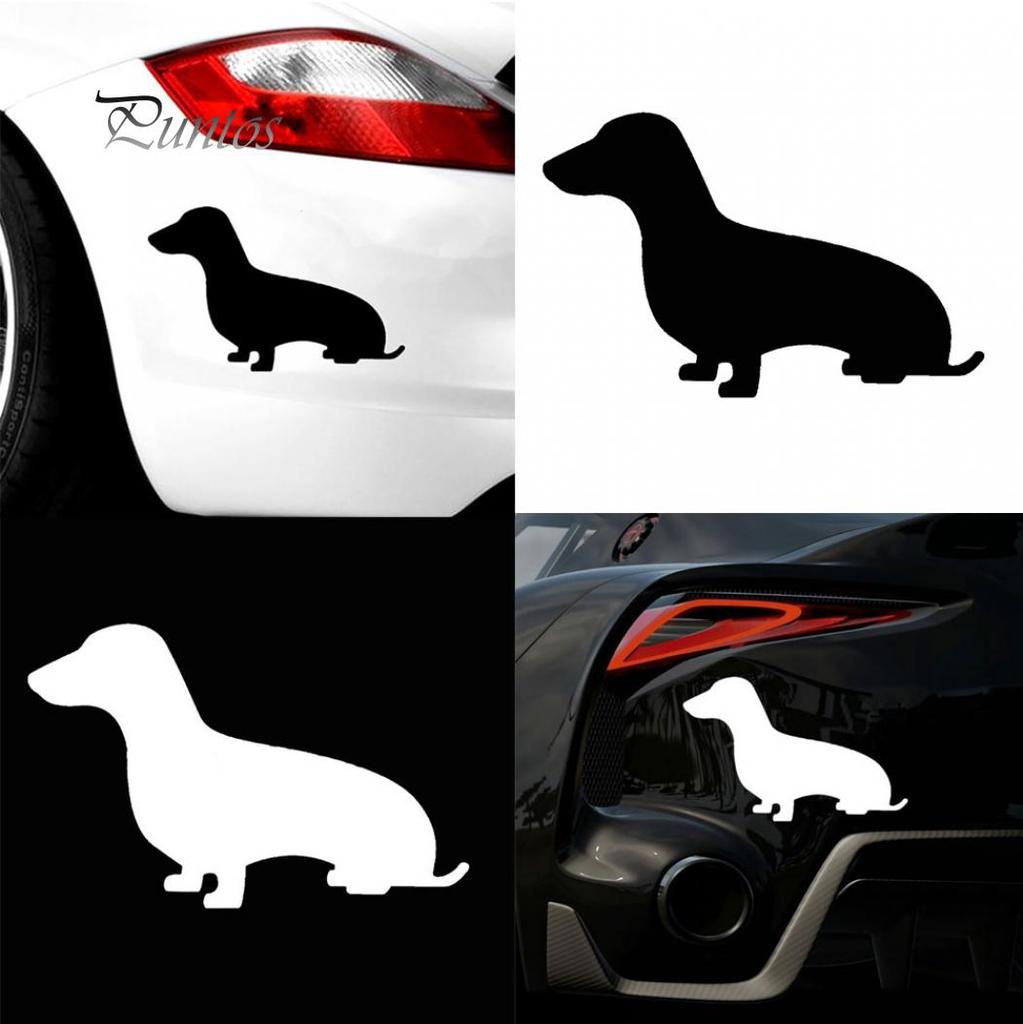 Car life qualitative  Cute Dachshund Dog Motorcycle Vehicle Reflective Decals Sticker ation