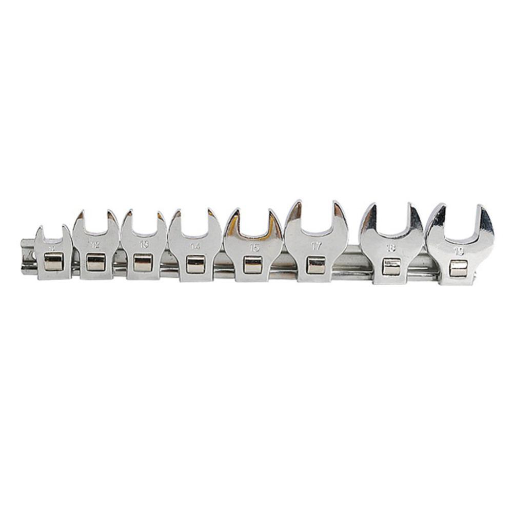 3/8 Zoll Mutter Krähenfußschlüssel-Satz Maulschlüsselkopf Vierkantkopf Werkzeugschlüssel 8-teiliger Satz Imperialer Bullhorn-Schlüssel