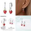 Original 100% S925 Silver Sweet Cherry Strawberry Sweetheart Avocado Women's Earrings Engagement Anniversary Gift