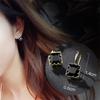 Women Luxury Diamond Square Ear Stud Earrings Vintage Wedding Jewelry Zircon Stone Rhinestone Brief Gift