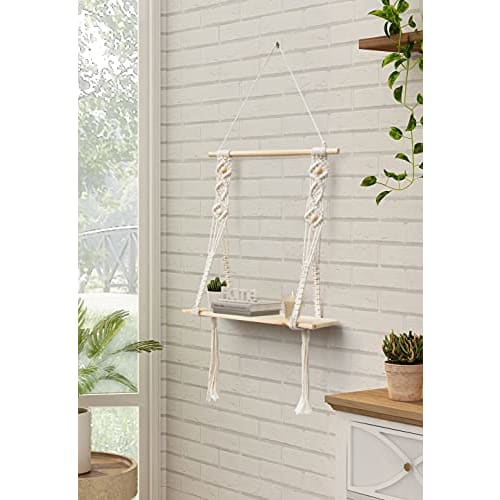 Afuly Hanging Shelf, Macrame Wall Shelf, Handmade Boho Decor, Cute Wall Rack, Home Decor, Handwoven Wall Decor, Decorative Supplies, Art, Interior, Li