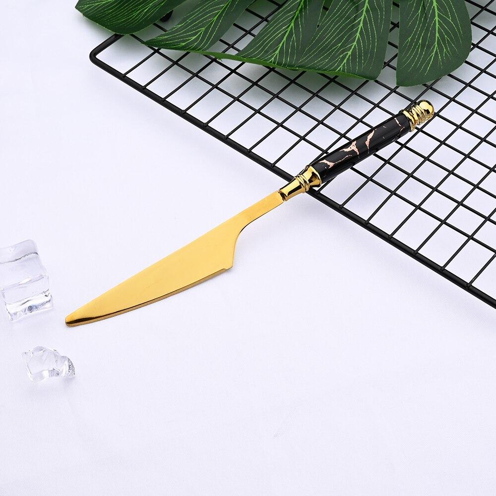 4Pcs Green Gold Ceramic Handle Dinnerware Cutlery Set Stainless Steel Tableware Western Dinner Black Knife Flatware Silverware Set