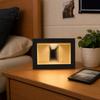 Shop Window Photo Display Wooden Backrooms Style Night Light Infinite Mirror Effect Tabletop Lamp Matte Black Tunnel Vision Decor Dustproof Ambient