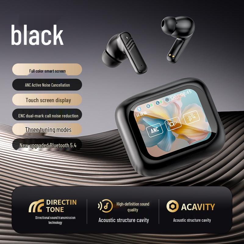 2025 Wireless Bluetooth Earbuds: Color Touch Screen, ANC, ENC, In-Ear Sports.